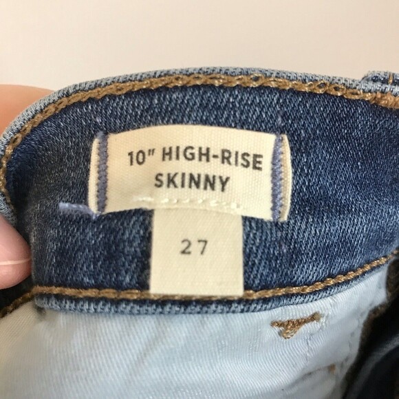 Madewell 10" High Rise Skinny Women's Size 27 Blue Denim Medium Wash Jeans - Picture 8 of 10